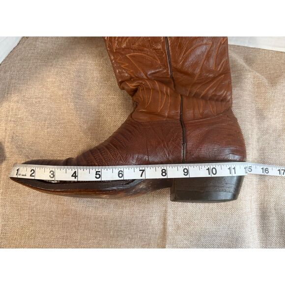 Cedillo GCA Teju Lizard Cowboy Boots Men\'s 9D Brown Exotic Western Mexico main image 12